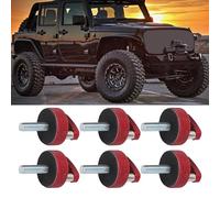 SustVita Quick Removal Thumb Screw 6 Piece Kit, Billet Aluminum Hard Top Fastener Kit for JK JLU JT 2dr / 4dr 2007 to 2018 with D Rings (Red)