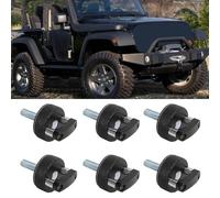 SustVita Quick Removal Thumb Screw 6 Piece Kit, Billet Aluminum Hard Top Fastener Kit for JK JLU JT 2dr / 4dr 2007 to 2018 with D Rings (Black)