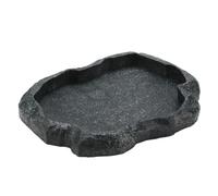 Sustvita Resin Rock Reptile Dish pour la Nourriture et l'eau, Un Bol d'alimentation de Reptiles Peu Profonds Qui Fonctionne comme Une Alimentation en Terrarium pour la Tortue, Un (M)