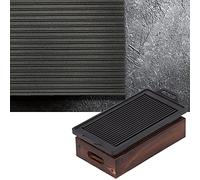 SustVita Smokeless Barbecue Grill, Multi - Function BBQ Baking Tray Cast Iron Baking Stone Tray for Korean BBQ and Non - Stick Cooking