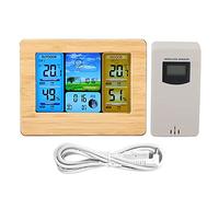 Sustvita Station météorologique numérique de pour une utilisation extérieure intérieure, un thermomètre sans fil, un écran LCD et une surveillance de l'humidité (Neutre - jaune)