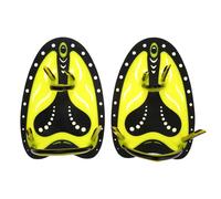 SustVita Swim Training Paddles for Technique Improvement, Ergonomic Diving Hand Fins with Adjustable Straps for Lap Swimming and Snorkeling for Adults and Youth (Yellow/M)