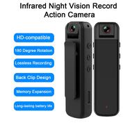 SUSUchens CS05 Caméra vidéo à clip arrière, compatible HD, enregistrement sans perte, vision nocturne infrarouge, caméra d'action, accessoire