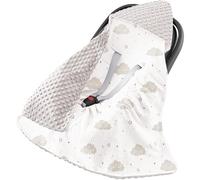 Susurration Couverture Bébé Chanceliere Bébé Poussette ou Siege Auto Cosy Lavable nid d Ange pour Naissance Enfant 90 x 90 cm (Nuages)
