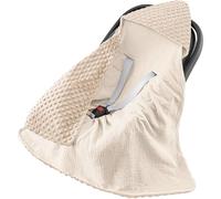 Susurration Couverture Enveloppante Bébé Chanceliere Enveloppante Bébé Poussette ou Siege Auto Cosy Lavable nid d Ange pour Naissance Enfant 90 x 90 cm (Ben Blanc)