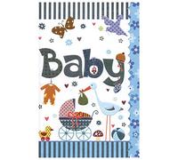 'SUSY CARD 40009858 Carte de vœux pour la naissance/jeunes "Poussette, cigogne, dimensions : 17 x 11 x 0, 1 cm