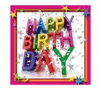 Susy Card Carte d'anniversaire 1 pièce en film plastique Étoiles