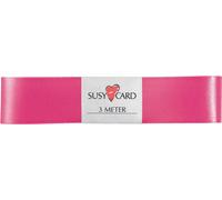 SUSY CARD Ruban cadeau "double satin" 25 mm x 3 m rose
