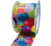 SUSY CARD Ruban cadeau sur bobine "Ballons" Ruban textile 40 mm x 2 m