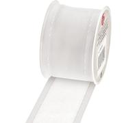 SUSY CARD Ruban cadeau sur bobine "Corse" blanc Ruban textile 40 mm x 2 m