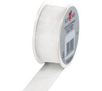 SUSY CARD Ruban cadeau sur bobine "Trend" blanc 25 mm x 2 m