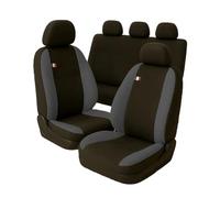 Susy Shop Housses de siège auto compatibles pour Duster, ensemble de housses avant et arrière, dossier arrière divisé 1/3, fabrication MADE IN ITALY (noir/gris foncé)