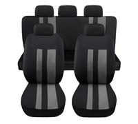 Susy Shop Housses de siège Auto Modèle Universel Pour Voitures Utilitaires Moyennes Petit Modèle LS07 Couleur Gris Kit Avant et Arrière Ne convient pas aux SUV