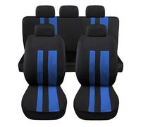 Susy Shop Housses de siège Auto Modèle Universel Pour Voitures Utilitaires Moyennes Petit Modèle LS07 Couleur Bleu Kit Avant et Arrière Ne convient pas aux SUV