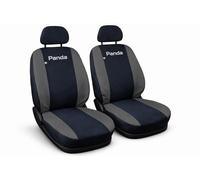Susy Shop Housses de sièges avant compatibles avec Panda, ensemble de sièges avant en tissu, protection des sièges, faciles à installer, résistantes et lavables, fabriquées en Italie. (noir/gris foncé