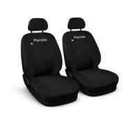 Susy Shop Housses de sièges avant compatibles avec Panda, ensemble de sièges avant en tissu, protection des sièges, faciles à installer, résistantes et lavables, fabriquées en Italie (noir/noir)