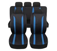 Susy Shop Housses de sièges de voiture Modèle universel LS09 De couleur bleue Kit avant et arrière Pour utilitaires moyennes et petites Ne convient pas aux SUV