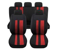 Susy Shop Housses de sièges de voiture modèle universel pour petites et moyennes utilitaires modèle LS07 couleur rouge kit avant et arrière ne convient pas aux SUV