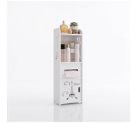 Susy Shop Meuble de salle de bain vertical gain de place avec porte 80 x 22 | Étagère étroite multifonction pour papier toilette, serviettes et accessoires divers