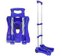 Sutekus Diable Pliable léger et Portable, Chariot pour école, Voyages, Bureau et déménagements, 50 kg, Bleu