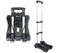 Sutekus Diable Pliable et Chariot à Main léger et Portable de 50 kg pour l'école, Les Voyages, Le Bureau, Les déménagements (Noir)