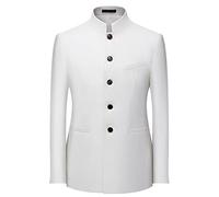 sutelang lurryly Blazer Rouge Homme - Hommes d'affaires loisirs costume de montagne chinois costume coupe ajustée col montant robe de mariée costume de jeunesse chinois Veste De Survêtement