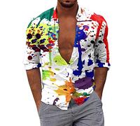 sutelang lurryly Chemise Hawaïenne pour Homme Manches Longues Imprimé Vintage Casual Button Down Manche Courte Beach Fleurs Vacances Ete Imprimé Plage élégant Et Chic Hawaii Chemise