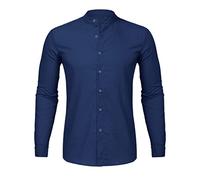 sutelang lurryly Chemise Lin Col Mao Homme - Top Fashion Solid O-Neck Button Blouse Sleeve Long Beach Casual Men's Men's blouse Lot Chemise Homme Courte