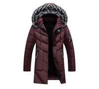 sutelang lurryly Doudoune Homme Amovible Capuche Hiver Chaud Parka Manteaux Grande Taille Chaude Couleur Unie Long Veste MatelasséE Coton Blouson Avec Fourrure Capuche Manche Longue Puffer Jacket