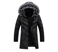 sutelang lurryly Doudoune Homme Amovible Capuche Hiver Chaud Parka Manteaux Grande Taille Chaude Couleur Unie Long Veste MatelasséE Coton Blouson Avec Fourrure Capuche Manche Longue Puffer Jacket