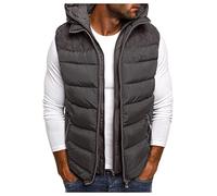 sutelang lurryly Doudoune sans Manches Homme Automne Et Hiver Chaud Gilet Veste à Capuche Double Fermeture éClair Ultra Légère Veste MatelasséE RembourréE Parka Blouson Mode Coutures Bicolores