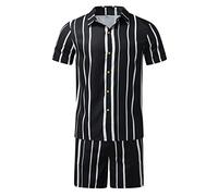 sutelang lurryly Ensemble Short Chemise HawaïEnne Homme d'été 2 Pièces, Imprimé Tropical à Manche Courte Chemise et Shorts pour Homme,Grande Taille Chic Ensemble de Plage