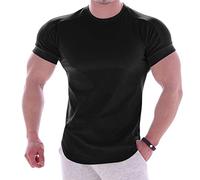 sutelang lurryly Hommes Athlétique T-Shirts Tees Court Manche Musculation Coupe Ajustée DéContracté Chemise Été Col Rond Couleur Unie Haut De Maillot Sport Running Gym