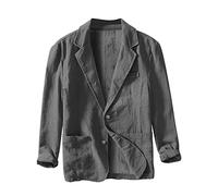 sutelang lurryly Jacket Blazer Homme - Business Casual Coton Lin Costume Veste Hommes Ample Ajustement Mode Solide Couleur Monocouche Costume Top Veste Doudoune Homme Marque
