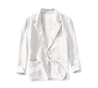 sutelang lurryly Jacket Blazer Homme - Business Casual Coton Lin Costume Veste Hommes Ample Ajustement Mode Solide Couleur Monocouche Costume Top Veste Doudoune Homme Marque