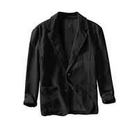 sutelang lurryly Jacket Blazer Homme - Business Casual Coton Lin Costume Veste Hommes Ample Ajustement Mode Solide Couleur Monocouche Costume Top Veste Doudoune Homme Marque