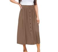 sutelang lurryly Jupe Bleu Marine Femme - Jupe mi-Longue plissée accordéon métallique Brillant à Taille élastique pour Femmes Jupe Noire Fille