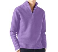 sutelang lurryly Pull Demi-Zip Homme Col V Hiver Chaud Col Roulé à Manches Longues Sweaters Chic Slim Col Zippé Tricoté Pull Couleur Unie Casual Sweat Shirt Confortable Chemise Polo Chandails