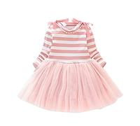 sutelang lurryly Robe De Noel Fille 6 Ans - Enfants Toddler Infant Baby Girls Striped Patchwork Tulle Dress Princess Dress Outfits Jupe En Jean Fille 8 Ans