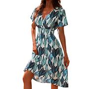 sutelang lurryly Robe Longue Boheme Robe Femme Chic Et Elegant, Bretelles Spaghetti Clubwear Robe Femme Ete Décontracté Robe De Chambre Femme Manches Gonflées Robe De Plage Femme Robe Boheme