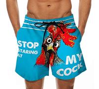 sutelang lurryly Short De Plage Drôle De Coq pour Hommes Grande Taille avec Cordon De Serrage Short De Bain avec Poche D'éTé Respirant DéContracté Short à Séchage Rapide pour Vacances à la Plage