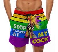 sutelang lurryly Short De Plage Drôle De Coq pour Hommes Grande Taille avec Cordon De Serrage Short De Bain avec Poche D'éTé Respirant DéContracté Short à Séchage Rapide pour Vacances à la Plage
