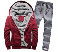 sutelang lurryly SurvêTements Homme Polaire Ensemble Jogging Grande Taille Hiver Sweat à Capuche SurvêTement en Polaire Imprimé De Camouflage Veste ZippéE à Capuche Et Pantalon