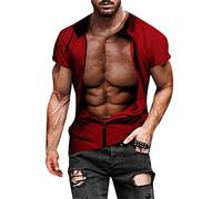 sutelang lurryly T-Shirt à Manches Courtes pour Hommes Casual 3D Impression NuméRique Muscle Exercise Fitness T-Shirt Col Rond Top Blouse