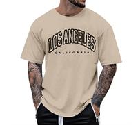sutelang lurryly Tee Shirt Homme Été Grande Taille Lettre ImpriméE Col Rond Et Manche Courte T-Shirt Confortable Lâche Pas Cher Streetwear Hauts Personnalisable DéContractés Tee Shirt Homme Humour