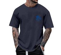sutelang lurryly Tee Shirt Homme Été Grande Taille Lettre ImpriméE Col Rond Et Manche Courte T-Shirt Confortable Lâche Pas Cher Streetwear Hauts Personnalisable DéContractés Tee Shirt Homme Humour