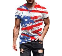 sutelang lurryly Tee Shirt Homme Humour Imprimé Drapeau Américain Manche Courte Tshirt Homme Pas Cher Independence Day T Shirt Printemps Et éTé DéContracté à Col Rond Tops