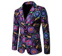 sutelang lurryly Veste De Costume De Smoking À Fleurs Pour Hommes Casual Elégant Formel Pour Mariage Business Soirée Blazer Homme Bleu Marine