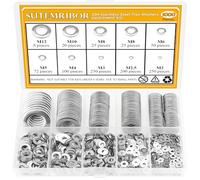 Sutemribor Lot de 1000 rondelles plates en acier inoxydable 304 de 9 tailles pour vis, boulons, rondelles métalliques assorties en acier inoxydable (M2-M12)