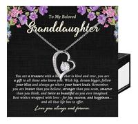 SUTERY Collier « To Our Granddaughter », collier pour petite-fille de la part des grands-parents, cadeau de petite-fille de la part de grand-mère et grand-père, cadeau de remise de diplôme, carte